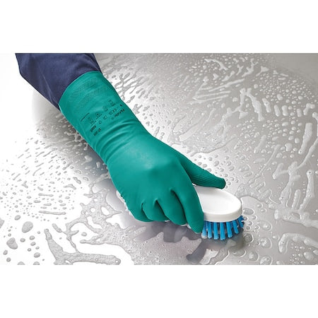 AlphaTec(R) 37-300 Chemical Resistant Gloves, Nitrile, 310 mm L, 0.2 mm, Green, 11, 1 PR