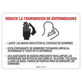 Covid 19 Sign 10X14 Spanish Reduce Disea, 10 in Height, 14 in Width, Polystyrene, Spanish