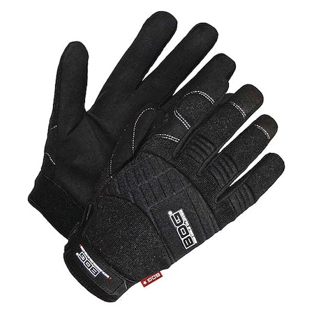 X-Site Mechanics Gloves, Synthetic Leather Palm, Spandex Back, M, Black