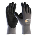 Coated Gloves, Foam Nitrile, Dotted, Palm, 3 Abrasion Level, Gray/Black, XS (6) 12 PK