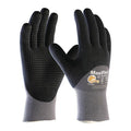 Coated Gloves, Foam Nitrile, Dotted, Palm, 4 Abrasion Level, Gray, M (8) 12 PK