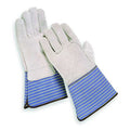Leather Gloves, Cowhide, Gauntlet Cuff, Wing Thumb, Full Finger, Gray, S, 1 PR
