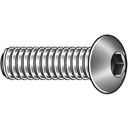 M4-0.70 Socket Head Cap Screw, Button, Plain 18-8 Stainless Steel, 40 mm Length, 25 PK