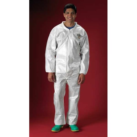 Chemical Resistant Coveralls, Collared Coverall, M, ChemMax(R) 2, Elastic Wrist, Elastic Ankle