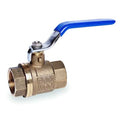 Manual 2-Way Ball Valve, 1-1/2 in FNPT x 1-1/2 in FNPT, Full Port, 600 psi CWP, Lever Handle, Brass