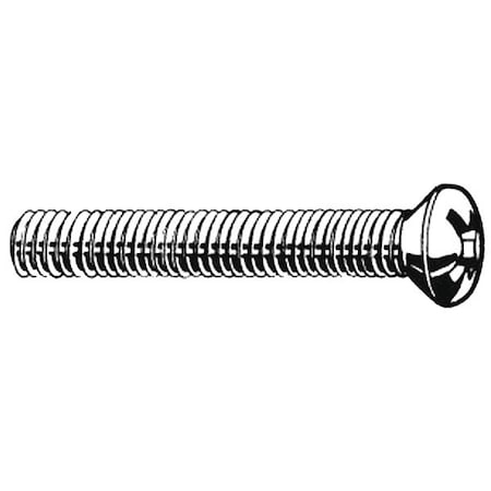 #8-32 x 2-1/2 in Phillips Oval Machine Screw, Plain 18-8 Stainless Steel, 100 PK