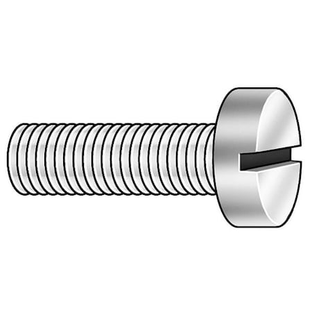 M1-0.25 x 2 mm Slotted Cheese Machine Screw, Plain 18-8 Stainless Steel, 10 PK