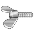 Thumb Screw, M3-0.50 Thread Size, Rounded Wing, Zinc Plated Iron, 8 mm Head Ht, 10 mm Lg