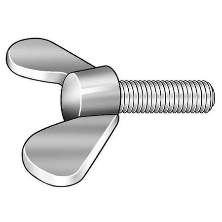 Thumb Screw, M3-0.50 Thread Size, Rounded Wing, Zinc Plated Iron, 8 mm Head Ht, 10 mm Lg