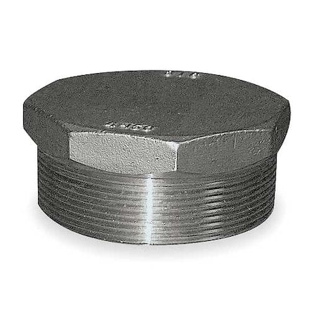 2 in Hex Plug, 316 Stainless Steel, MNPT, Class 150, 37 mm Length