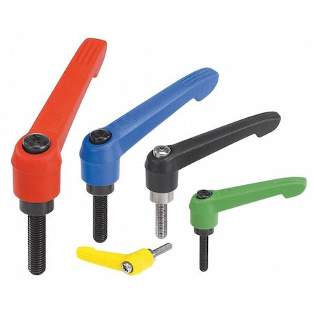 Adjustable Handle Size: 2, M06X60, Plastic, Orange RAL 2004, Comp: Steel