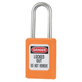 Lockout Padlock, Keyed Different, Thermoplastic, Orange, 1 1/2 in Shackle Height, 1 No. of Keys