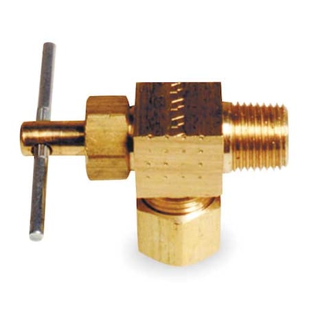Needle Valve,Angled,Brass,1/8 x 1/4 In.
