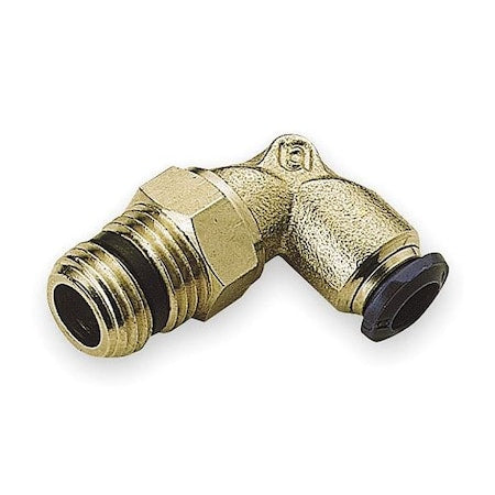 Push-Fit Elbow Fitting, 3/8 in Tube Size, Brass, Silver, 10 PK
