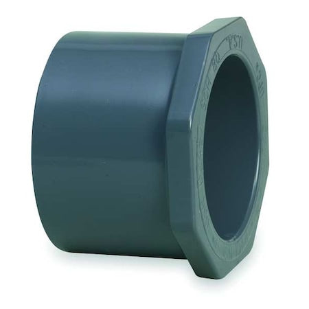 PVC Reducing Bushing, Spigot x Socket, 1 1/2 in x 1/2 in Pipe Size