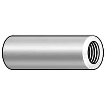 Round Standoffs, #4-40 Thrd Sz, 3/8 in Bd L, Brass Nickel Plated, 1/4 in OD, 10 PK