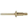 Blind Rivet, Dome Head, 1/4 in Dia., 51/64 in L, Steel Body, 25 PK
