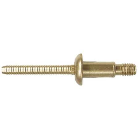 Blind Rivet, Dome Head, 1/4 in Dia., 51/64 in L, Steel Body, 25 PK