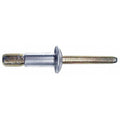 Blind Rivet, Dome Head, 3/16 in Dia., 37/64 in L, Aluminum Body, 25 PK
