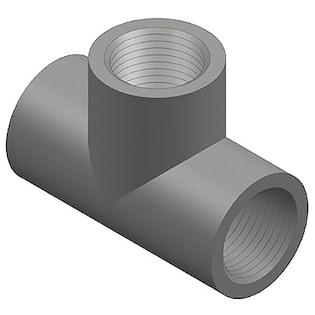 PVC Tee, FNPT x FNPT x FNPT, 1 in Pipe Size