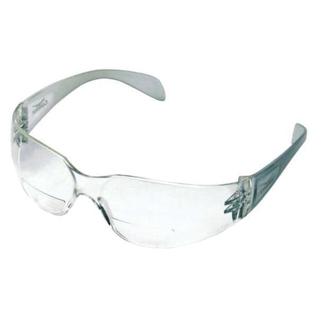 Starlite Reader Safety Glasses, Clear Wraparound Frame, 2.3 Diopter, Clear Lens, Universal
