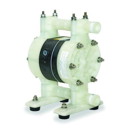 Double Diaphragm Pump, Polypropylene, Air Operated, PTFE, 15 GPM
