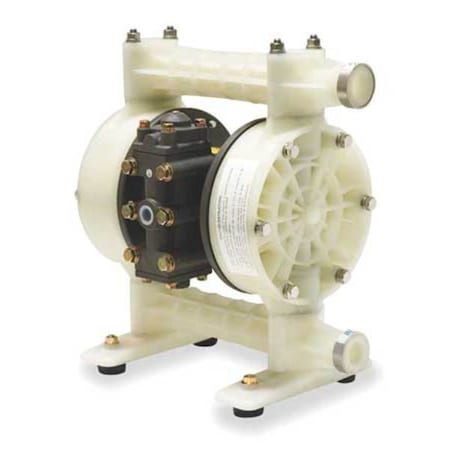 Double Diaphragm Pump, Polypropylene, Air Operated, Santoprene, 28 GPM