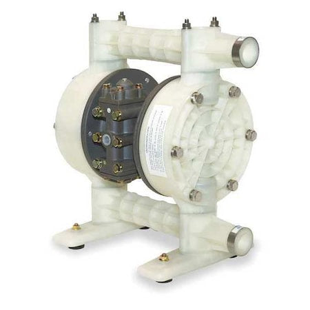 Double Diaphragm Pump, Polypropylene, Air Operated, PTFE, 35 GPM