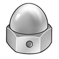 Cap Nut, #6-32, 18-8 Stainless Steel, Plain, 11/32 in H, 20 PK