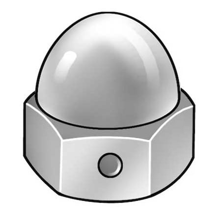 Cap Nut, #6-32, 18-8 Stainless Steel, Plain, 11/32 in H, 20 PK