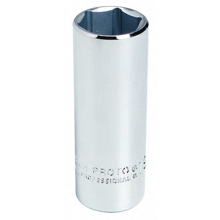 3/8 in Drive, 23mm Hex Metric, Socket, 6 Points,  Steel, Chrome, 23 mm