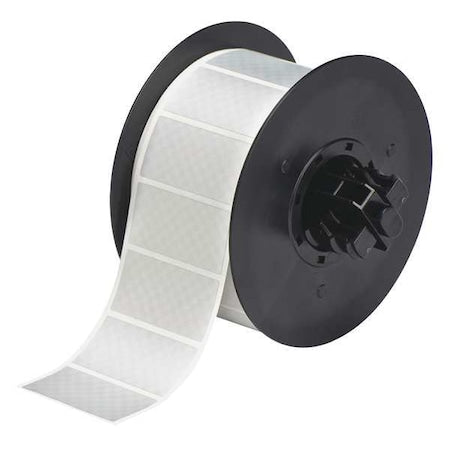 Label Tape Roll, Metallic Silver, Labels/Roll: 1225