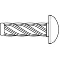 U-Drive Screw, Round, Zinc Plated Steel, 3/32 in Head Ht, 5/16 in Lg, 1000 PK