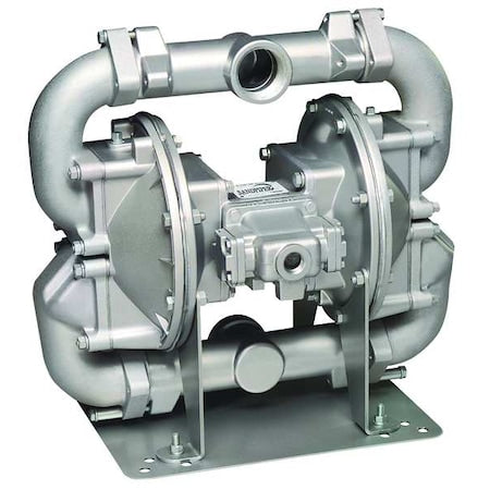 Double Diaphragm Pump, Aluminum, Air Operated, Santoprene, 140 gpm GPM 275 Degrees F