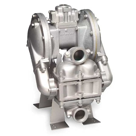 Double Diaphragm Pump, Cast iron, Air Operated, 135 GPM 220 Degrees F