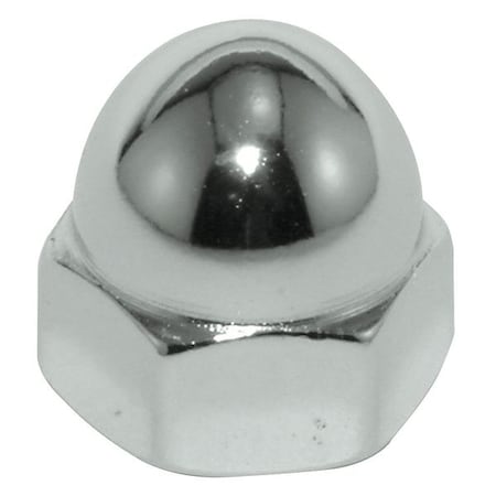 Low Crown Cap Nut, #8-32, Brass, Plain, 11/32 in H, 10 PK