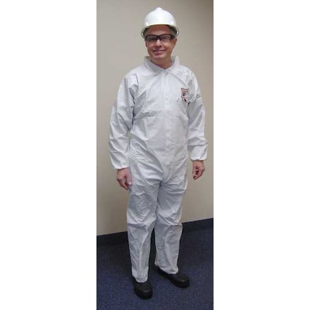 Disposable Coverallss, Collared Coverall, XL, Microporous Fabric, Elastic Wrist, Elastic Ankle