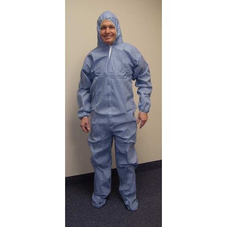 Coverall, XL, Flame Resistant Fabric, Zipper with Storm Flap, Elastic Cuff, Serged Seam