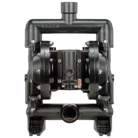 Double Diaphragm Pump, Aluminum, Air Operated, PTFE, 60 gpm GPM 200 Degrees F