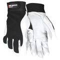 906DP Mechanics Gloves, Goatskin Palm, Nylon, Spandex Back, 2XL, Black/White