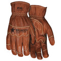 Leather Drivers Gloves, Goatskin ( Double Palm ), Shirred Slip-On, Wing Thumb, Gunn - Full Back Cut