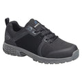 Men's Athletic Shoe, Alloy Toe, Leather, Microfiber Upper, EVA Outsole, Lace Up, Black, 8 W