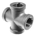 304 Stainless Steel Class 150 Pipe Fitting, 1/2 in BSPT Female Threaded Cross
