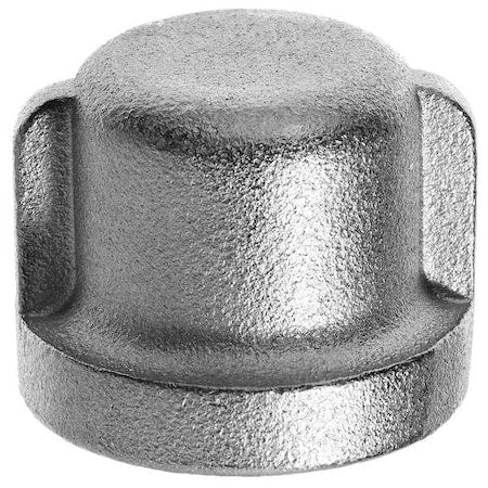 Round Cap, 316 Stainless Steel, 3/4 in Nominal Pipe Size, Female BSPT, Class 150