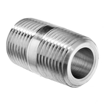 304 Stainless Steel Long Nipple, 1/2 in NPT Male Thread, 1-1/2 in Length