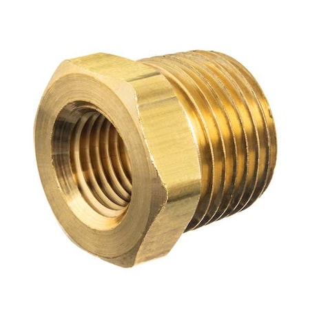Hex Bushing Brass Brass Class 125 Pipe Fittings, 1/2 in Male BSPT X 1/8 in Female BSPT