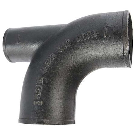 90 Degrees  Elbow 1/4 Bend With Heel Opening, 2" x 4" Pipe, Female Socket, Cast Iron, 0 psi