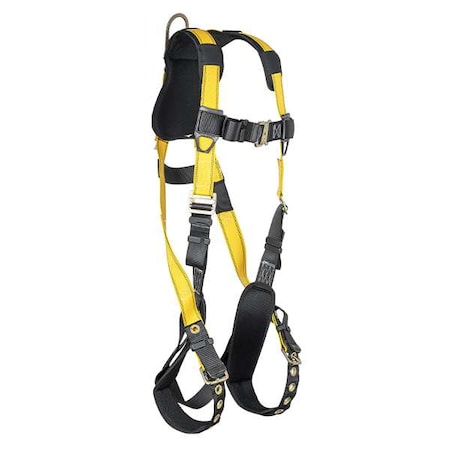 Full Body Harness, Universal (S/M/L), 420 lb, Quick-Connect Chest/ Tongue Leg Straps, Back D-Ring