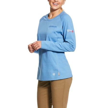 Women's FR Crew Longsleeve Tee, 8.7 cal/sq cm, L, Cotton