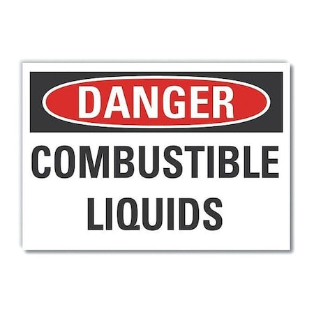 Danger Sign, 10 in H, 14 in W,Horizontal Rectangle, English, LCU4-0417-RD_14X10